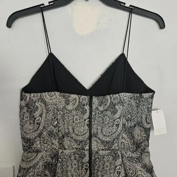 NWT Alice + Olivia Anette Metallic Paisley V-neck Party Dress | 12 - Picture 8 of 11